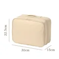 Beige Oxford cloth travel shoe storage bag with explicit 30x15x22.5cm size markings - 30*22.5*15cm / Milk Apricot