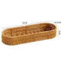 Oval imitation rattan storage basket for tableware, dimensions 31x10.5x5 cm - Oval / L / Light Coffee
