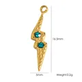 Élégant pendentif en forme d'éclair doré avec cristaux bleus pour bijoux DIY - Éclair Texturé (YTP2411157-LBL)