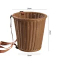 Durable brown woven backpack basket with adjustable straps for picking and shopping - Round Back Basket / Adjustable Strap Included