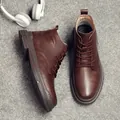 Bottes Martin classiques en cuir marron pour hommes, style décontracté et élégant - 37 / Doublure Simple (9911) / Marron