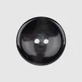 Premium black resin coat button with marble texture and two-hole design - 15.0mm / Black Marble Pattern