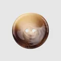 High-end resin button with brown tortoiseshell swirl pattern and classic two-hole design - 20.0mm / Coffee Swirl
