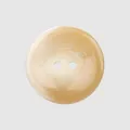High-end round creamy beige resin button featuring a two-hole design and spiral texture - Amber Swirl