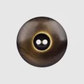 Premium high-end round two-hole resin button with dark brown marbled wood grain texture - 15.0mm / Brown Textured (Color 09#)