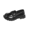 Children's classic black leather loafers with soft non-slip soles for school performances - Size 26 / 15.5cm / Black