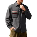 Veste de travail rétro grise pour homme avec doublure polaire et rabats rayés - 3XL / Hauts / Gris foncé