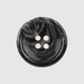 Premium 4-hole urea button featuring a sophisticated dark marble swirl for coats - Black and White Marble (07#) / 24L (15.0MM)