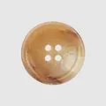 Premium Japanese urea four-hole button featuring a vintage marbled brown texture for workwear - Amber Brown (3#) / 24L (15.0MM)