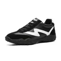 Stylish men's 7cm height-increasing GAT racing sneakers in black and white leather - 35 / Black