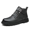 Botas Martin negras para hombre con suela de goma antideslizante y diseño de caña alta - 38 / Gris con Forro Polar