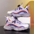 Purple and pink girls' mesh sneakers with convenient rotary buckle closure - 29 / Rotary Knob Mesh Sneakers (13033) / Pink Purple