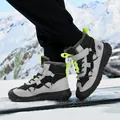 Warme wasserfeste Winter-Schneestiefel für Jungen in Grau und Schwarz mit neongelben Akzenten - 28 / Schwarz und Grau