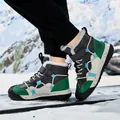Warme Winterstiefel für Jungen in Grün und Schwarz mit einem dicken Kunstfellfutter - 28 / Graugrün