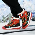Rote und schwarze Winterstiefel für Jungen mit warmem Fellfutter und rutschfester Sohle - 28 / Schwarz Rot