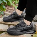 Children's black low-top school sneakers with velcro straps and anti-slip soles - 28 / Black