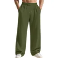 Pantaloni da uomo verde oliva a coste con coulisse per uno stile casual rilassato - Verde militare