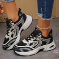 Detailed view of casual chunky sneakers highlighting the 4.5cm platform heel height. - 36 / Black