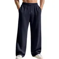 Dettaglio dei pantaloni larghi a coste pesanti da uomo in blu navy scuro, stile casual chic - Taglia S / Pantaloni e gonne / Blu navy