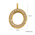 Pendentif lettre O en acier inoxydable doré avec zircons pour création bijoux DIY - Pendentif Lettre O (YTP2411181)