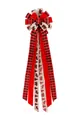 Detailed view of festive multi-layer bow with buffalo plaid and forest animal patterns. - Forest Animal Plaid Patchwork Style (2)