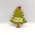 Adorno festivo de madera para árbol de Navidad con texto Merry Christmas y lunares - Árbol de Navidad