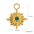 Pendentif étoile en acier inoxydable doré avec pierre précieuse bleue, taille 17,3 mm - Pendentif Étoile Solaire (YTP2411160-LBL)