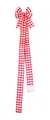 Decorative large Christmas bow with red and white gingham wired edge ribbon for tree - Red and White Gingham Rustic Style (4)