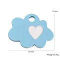 Pendentif en acier inoxydable en forme de nuage bleu avec cœur blanc pour bijoux DIY - Nuage Bleu Clair avec Cœur Blanc (YTP2411098-BL)