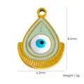 Pendentif œil porte-bonheur en acier inoxydable émaillé vert clair pour bijoux DIY - Mauvais Œil en Forme de Larme (YTP2411044)