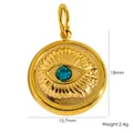 Pendentif œil porte-bonheur en acier doré avec cristal bleu pour la création de bijoux DIY - Sertissage Étoile Mauvais Œil (YTP2411198)