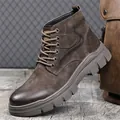 Bottes de travail Martin marron pour hommes avec semelles en caoutchouc antidérapantes - 38 / Ballerines / Brun Foncé