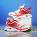 High-quality breathable red kids sneakers with rotary buckle for boys and girls - 30 / China Red