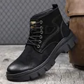 Bottines Martin noires en daim mat avec semelles épaisses en caoutchouc et lacets - 38 / Ballerines / Noir