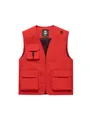 Red multi-pocket outdoor fishing vest for men, lightweight V-neck utility waistcoat - S / Tops / Red