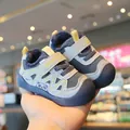 Navy blue fleece-lined toddler walking shoes with a cute cartoon panda design - Size 16 (Internal Length 12cm) / Blue