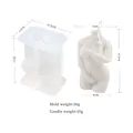 Detailed 3D female body silicone mold with finished candle weights and dimensions - Shy Female Candle Mold / White