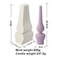 Detailed dimensions for Nordic striped pillar silicone candle mold and finished candle - Striped Gourd Pillar (ZHF10624)