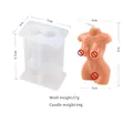 Detailed view of 3D female torso candle mold with precise dimensions and product weight info - Broken Arm Female Candle Mold / White