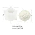 Technical specifications showing dimensions and weight for faceted ball candle mold - Dodecahedron Spherical Style (D12)