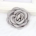 Elegant 6cm grey handmade satin camellia flower accessory for clothing - Flat / Gray