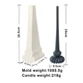 Detailed view of Nordic striped pillar candle mold with dimensions and weight specs - Pumpkin Ribbed Pillar (ZHF10623)