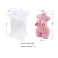 Technical specifications for 3D female body silicone mold showing dimensions and weight - Large Chest Small Butt Candle Mold / White