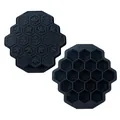Dettaglio stampo per ghiaccio in silicone a nido d'ape a 19 fori con motivo ape. - Stile a nido d'ape a 19 griglie / Nero