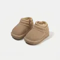 Warm khaki toddler winter boots with cozy fleece lining and side zipper for boys and girls - Size 16 / Inner 12.5cm / Khaki