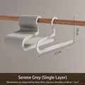 Modern Z-shaped non-slip pants hanger in serene gray finish, 37cm length. - Single Layer / Single Item / Quiet Grey