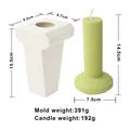 Detailed dimensions of Nordic fluted pillar candle mold and light green candle weight - Striped Flashlight Style (ZHF10622)