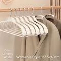 Cream white wide shoulder non-slip clothes hanger designed for women's coats and jackets - Female Style / Cream White