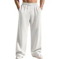 Dettaglio della trama a coste bianche su questi pantaloni sportivi da uomo larghi - Taglia S / Pantaloni e gonne / Bianco