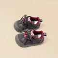 Stylish children sports shoes with cartoon ladybug decor and anti-collision toe design - Size 28 (Inner Length 17.5cm) / Grey Red (Single Lining)